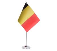 AZ FLAG Drapeau de Table Belgique 22x15 cm Drapeau Belge Satin Socle Métal