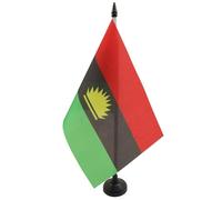 AZ FLAG - Drapeau De Table Biafra indépendantiste au Nigéria 21x14 cm - Petit Drapeau De Bureau 100% Polyester Avec Hampe De 25cm Et Socle En Plastique Noir