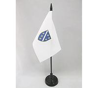 AZ FLAG - Drapeau De Table Bosnie-Herzégovine 1992-1998 - 15x10 cm - Mini Drapeau Bosnien Ancien De Bureau 100% Polyester Avec Hampe De 25cm Et Socle En Plastique Noir
