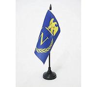 AZ FLAG - Drapeau De Table Bouclier Napoléon Bonaparte 15x15 cm - Petit Drapeau De L'Empire Français De Bureau 100% Polyester Avec Hampe De 25cm Et Socle En Plastique Noir