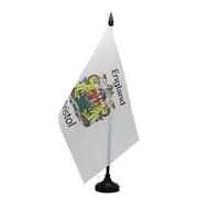 AZ FLAG - Drapeau De Table Bristol City 21x14 cm - Petit Drapeau De La Ville De Bristol De Bureau 100% Polyester Avec Hampe De 25cm Et Socle En Plastique Noir