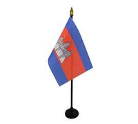 AZ FLAG Drapeau de Table Cambodge 15x10 cm Polyester 100D Socle Plastique