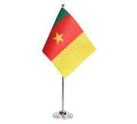 AZ FLAG Drapeau de Table Cameroun 22x15 cm Camerounais Satin Socle Métal