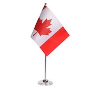 AZ FLAG Drapeau de Table Canada 22x15 cm Drapeau Canadien Satin Socle Métal