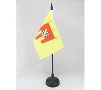 AZ FLAG - Drapeau De Table Cantal - 15x10 cm - Mini Drapeau Du Département Du Cantal De Bureau 100% Polyester Avec Hampe De 25cm Et Socle En Plastique Noir