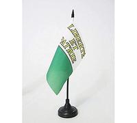 AZ FLAG - Drapeau De Table Canton de Vaud 15x15 cm - Petit Drapeau De Vaud De Bureau 100% Polyester Avec Hampe De 25cm Et Socle En Plastique Noir