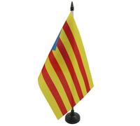Drapeau de table Catalogne Estelada 21x14cm - PETIT Drapeaux DE BUREAU catalan indépendentiste - Cataluña 14 x 21 cm - AZ FLAG