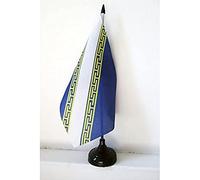 AZ FLAG - Drapeau De Table Champagne-Ardenne 21x14 cm - Petit Drapeau Champenois De Bureau 100% Polyester Avec Hampe De 25cm Et Socle En Plastique Noir