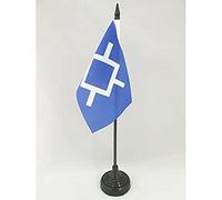 AZ FLAG - Drapeau De Table Cheyennes amérindien - 15x10 cm - Mini Drapeau Cheyenne De Bureau 100% Polyester Avec Hampe De 25cm Et Socle En Plastique Noir