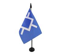 AZ FLAG - Drapeau De Table Cheyennes amérindien 21x14 cm - Petit Drapeau Cheyenne De Bureau 100% Polyester Avec Hampe De 25cm Et Socle En Plastique Noir