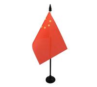 AZ FLAG - Drapeau De Table Chine - 15x10 cm - Mini Drapeau Chinois De Bureau 100% Polyester Avec Hampe De 25cm Et Socle En Plastique Noir