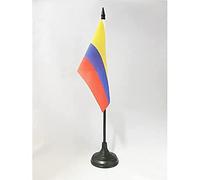AZ FLAG - Drapeau De Table Colombie - 15x10 cm - Mini Drapeau Colombien De Bureau 100% Polyester Avec Hampe De 25cm Et Socle En Plastique Noir