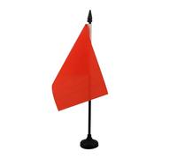 AZ FLAG - Drapeau De Table Commissaire de course Rouge - 15x10 cm - Mini Drapeau Interruption De La Course De Bureau 100% Polyester Avec Hampe De 25cm Et Socle En Plastique Noir