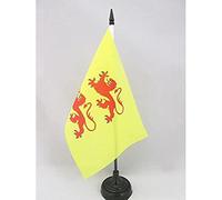 AZ FLAG - Drapeau De Table Comté de Bigorre 21x14 cm - Petit Drapeau De Bigorre De Bureau 100% Polyester Avec Hampe De 25cm Et Socle En Plastique Noir