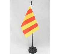 AZ FLAG - Drapeau De Table Comté de Provence - 15x10 cm - Mini Drapeau Provençal De Bureau 100% Polyester Avec Hampe De 25cm Et Socle En Plastique Noir