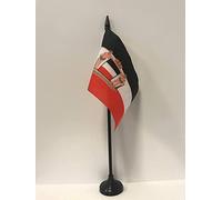 AZ FLAG - Drapeau De Table Confédération de l'Allemagne du Nord 1867-1871 - 15x10 cm - Mini Drapeau De L'Ancienne Allemagne De Bureau 100% Polyester Avec Hampe De 25cm Et Socle En Plastique Noir