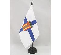 AZ FLAG - Drapeau De Table Coptes chrétiens d'Égypte 21x14 cm - Petit Drapeau Copte Égyptien De Bureau 100% Polyester Avec Hampe De 25cm Et Socle En Plastique Noir