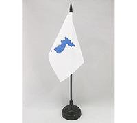 AZ FLAG - Drapeau De Table Corée unifiée - 15x10 cm - Mini Drapeau Coréen Uni De Bureau 100% Polyester Avec Hampe De 25cm Et Socle En Plastique Noir