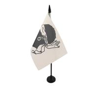 AZ FLAG Drapeau de Table Corse ancien avant 1755 21x14 cm Socle Plastique | Usage intérieur Drapeau de bureau corsica historique finition cousue et bords renforcés polyester 100D