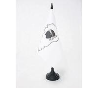AZ FLAG - Drapeau De Table Corse avec île 15x15 cm - Petit Drapeau Corsica De Bureau 100% Polyester avec Hampe De 25cm Et Socle en Plastique Noir