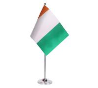 AZ FLAG - Drapeau De Table Côte d'Ivoire Prestige - Drapeau Ivoirien De Bureau En Satin Avec Hampe De 30cm Et Socle En Métal - 22x15 cm