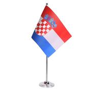 AZ FLAG - Drapeau De Table Croatie Prestige - Drapeau Croate De Bureau En Satin Avec Hampe De 30cm Et Socle En Métal - 22x15 cm