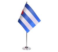 AZ FLAG - Drapeau De Table Cuba Prestige - Drapeau Cubain De Bureau En Satin Avec Hampe De 30cm Et Socle En Métal - 22x15 cm