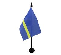 AZ FLAG - Drapeau De Table Curaçao - 15x10 cm - Mini Drapeau Hollandais De Bureau 100% Polyester Avec Hampe De 25cm Et Socle En Plastique Noir