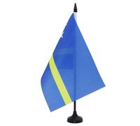 AZ FLAG - Drapeau De Table Curaçao 21x14 cm - Petit Drapeau Hollandais De Bureau 100% Polyester Avec Hampe De 25cm Et Socle En Plastique Noir