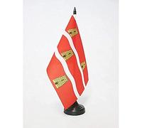 AZ FLAG - Drapeau De Table Deux-Sèvres 21x14 cm - Petit Drapeau Du Département Deux-Sévriens De Bureau 100% Polyester Avec Hampe De 25cm Et Socle En Plastique Noir