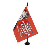 AZ FLAG Drapeau de Table Donald Trump Keep America Great 21x14 cm | Usage intérieur Drapeau de bureau de l'élection des USA finition cousue et bords renforcés polyester 100D