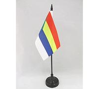 AZ FLAG - Drapeau De Table Druzes - 15x10 cm - Mini Drapeau De La Religion Druze De Bureau 100% Polyester Avec Hampe De 25cm Et Socle En Plastique Noir