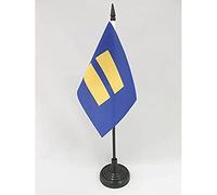 AZ FLAG - Drapeau De Table Egalité - 15x10 cm - Mini Drapeau Des Droits De L'Homme De Bureau 100% Polyester Avec Hampe De 25cm Et Socle En Plastique Noir