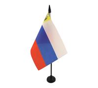 AZ FLAG - Drapeau De Table Empire Russe 1914-1917 21x14 cm - Petit Drapeau Impérial De Russie De Bureau 100% Polyester Avec Hampe De 25cm Et Socle En Plastique Noir