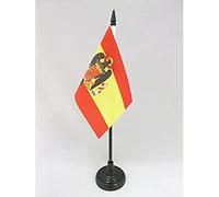 AZ FLAG - Drapeau De Table Espagne franquiste 1945-1977 - 15x10 cm - Mini Drapeau Espagnol De Franco De Bureau 100% Polyester Avec Hampe De 25cm Et Socle En Plastique Noir