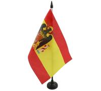 AZ FLAG Drapeau de Table Espagne franquiste 1945-1977 21x14 cm | Usage intérieur Drapeau de bureau espagnol de Franco España de Franco 1945-1977 finition cousue et bords renforcés