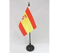 AZ FLAG - Drapeau De Table Espagne Restauration bourbonienne 1785-1931 - 15x10 cm - Mini Drapeau Espagnol Ancien De Bureau 100% Polyester Avec Hampe De 25cm Et Socle En Plastique Noir