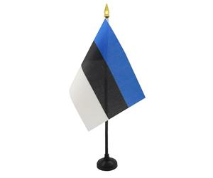 AZ FLAG Drapeau de Table Estonie 15x10 cm Polyester 100D Socle Plastique