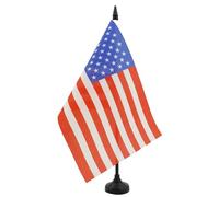 AZ FLAG - Drapeau De Table Etats-Unis 21x14 cm - Petit Drapeau Américain De Bureau 100% Polyester Avec Hampe De 25cm Et Socle En Plastique Noir