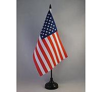 AZ FLAG - Drapeau de Table Etats-Unis 22x15 cm - Drapeau Américain - USA De Bureau 100% Polyester avec Hampe De 25cm Et Socle en Plastique Noir - 20g