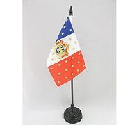 AZ FLAG Drapeau de Table Etendard de Napoléon III 15x10 cm Socle Plastique | Usage intérieur Drapeau de bureau de l'Empire français de Napoléon III finition cousue et bords renforcés polyester 100D