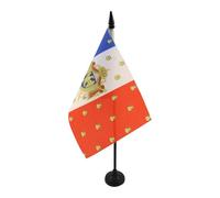 AZ FLAG - Drapeau De Table Etendard de Napoléon III 21x14 cm - Petit Drapeau Du Second Empire De Bureau 100% Polyester Avec Hampe De 25cm Et Socle En Plastique Noir