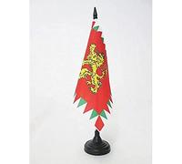 AZ FLAG Drapeau de Table Etendard royal de Bulgarie 1908-1940 15x15 cm | Usage intérieur Drapeau de bureau du tsar bulgare finition cousue et bords renforcés polyester 100D