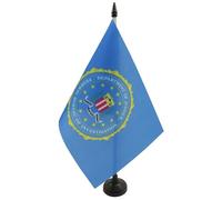 AZ FLAG - Drapeau De Table FBI des Etats-Unis 21x14 cm - Petit Drapeau Du Federal Bureau Of Investigation De Bureau 100% Polyester Avec Hampe De 25cm Et Socle En Plastique Noir