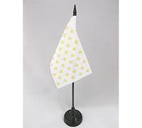 AZ FLAG Drapeau de Table Fleur de Lys Blanc et Or 15x10 cm Socle Plastique