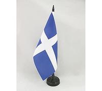 AZ FLAG - Drapeau De Table Flotte française au XVIIè siècle 21x14 cm - Petit Drapeau Marin Français De Bureau 100% Polyester Avec Hampe De 25cm Et Socle En Plastique Noir