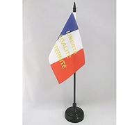Drapeau de table France Liberté Egalité Fraternité 15x10cm - PETIT Drapeaux DE BUREAU français - L.E.F. 10 x 15 cm - AZ FLAG