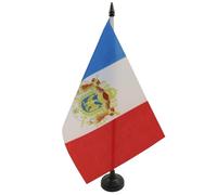 AZ FLAG - Drapeau De Table France Premier Empire 1804-1815 21x14 cm - Petit Drapeau De L'Empire Français De Napoléon De Bureau 100% Polyester Avec Hampe De 25cm Et Socle En Plastique Noir