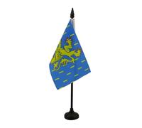 AZ FLAG - Drapeau De Table Franche-Comté - 15x10 cm - Mini Drapeau Franc-Comtois De Bureau 100% Polyester Avec Hampe De 25cm Et Socle En Plastique Noir
