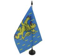 AZ FLAG - Drapeau De Table Franche-Comté 21x14 cm - Petit Drapeau Franc-Comtois De Bureau 100% Polyester Avec Hampe De 25cm Et Socle En Plastique Noir